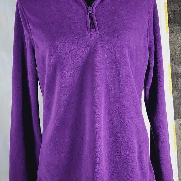 Faded Glory Pretty Purple Poly Fleece Half Zip Pullover Long Sleeve Top M 8/10 - Picture 4 of 16